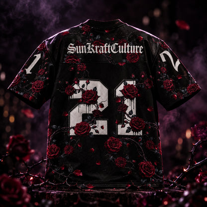 Relic X Jhade Rose X Football Jersey – Dark Skull & Roses,