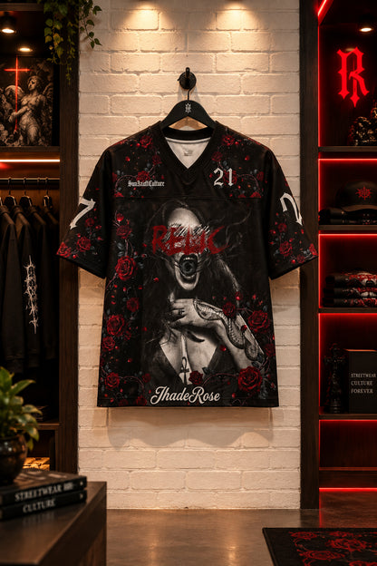 Relic X Jhade Rose X Football Jersey – Dark Skull & Roses,