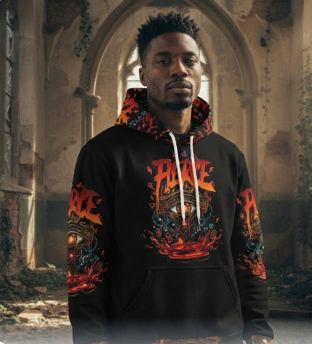 Fire Fierce Ase -All-Seeing Eye Graphic Pullover X I am not one of you