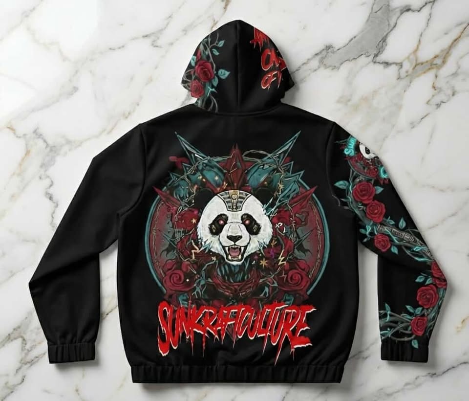 Naughty Panda Zip-Up Hoodie – Bold Anime Streetwear Graphic Hoodie (Limited Drop)