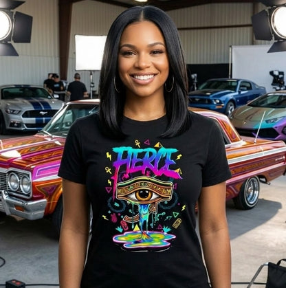 “Fierce Eye Graphic T-Shirt – Psychedelic Streetwear Art Tee | Premium Urban Fashion by SunKraft Culture”