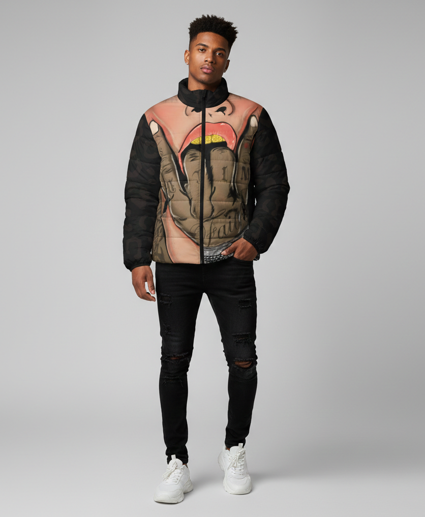 Bacio Fierce Kiss Culture Unisex Puffer Jacket Custom