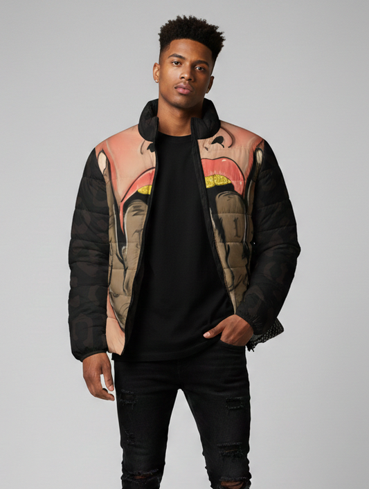 Bacio Fierce Kiss Culture Unisex Puffer Jacket Custom