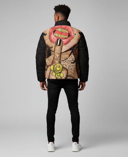 Bacio Fierce Kiss Culture Unisex Puffer Jacket Custom