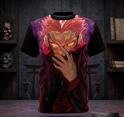 Sukuna Domain Expansion Malevolent Shrine T-Shirt – Anime Graphic Streetwear Tee, Jujutsu Inspired Oversized Cut & Sew Shirt
