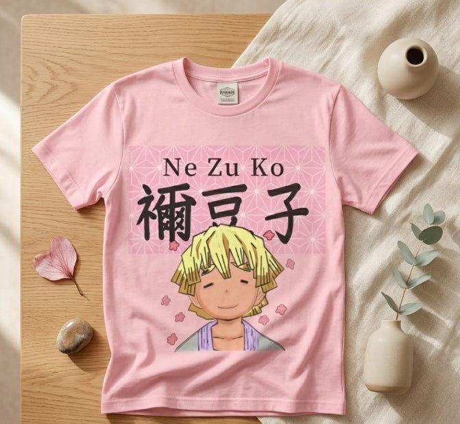 Zenitsu & Nezuko Love T-Shirt – Demon Slayer Inspired Anime Graphic Tee, Cute Streetwear Shirt Unisex