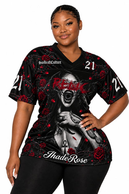 Relic X Jhade Rose X Football Jersey – Dark Skull & Roses,