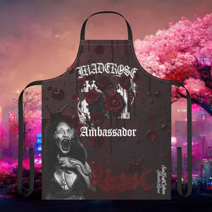 Dark Rose 'Ambassador' Graphic Apron — Gothic Horror Kitchen Gift